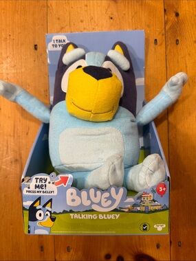 Bluey Plush Talking Toy Light Blue & Yellow I talk to you nine phrases 12”